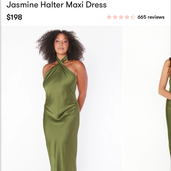 Show Me Your MuMu Dresses & Skirts - Show Me Your MuMu Olive Green Jasmine Halter Maxi Dress